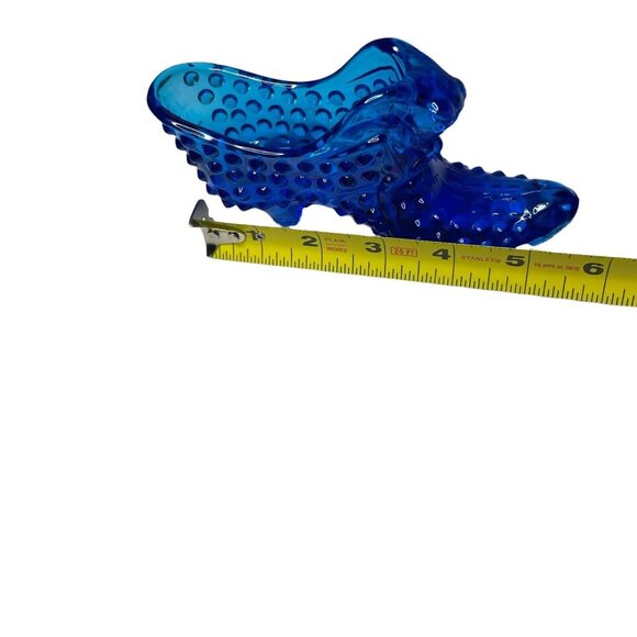 Vintage Fenton Colonial Blue Hobnail Glass Cat Head Slipper Shoe Figurine 5-7/8" - Picture 6 of 7